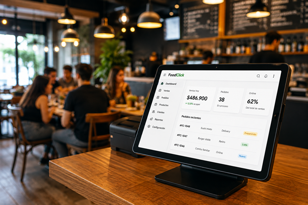 Vista de FoodClick para la gestión del restaurante